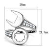 WildKlass Stainless Steel Ring High Polished Men AAA Grade CZ Clear-WildKlass Jewelry