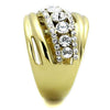 WildKlass Stainless Steel Ring IP Gold Women Top Grade Crystal Clear-WildKlass Jewelry