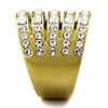 WildKlass Stainless Steel Ring IP Gold Women Top Grade Crystal Clear-WildKlass Jewelry