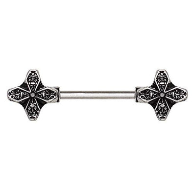 316L Stainless Steel Windmill Flower WildKlass Nipple Bar-WildKlass Jewelry