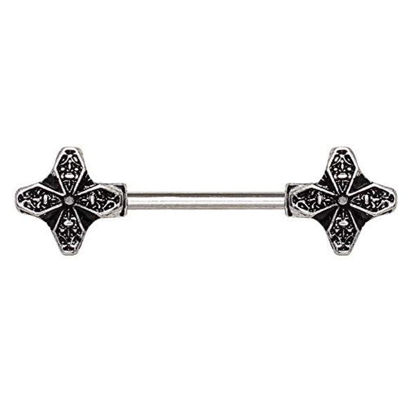 316L Stainless Steel Windmill Flower WildKlass Nipple Bar-WildKlass Jewelry