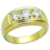 WildKlass Stainless Steel Ring IP Gold Men AAA Grade CZ Clear-WildKlass Jewelry