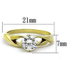 WildKlass Stainless Western Steel Ring IP Gold Women AAA Grade CZ Clear-WildKlass Jewelry