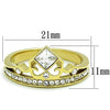 WildKlass WildKlass Stainless Steel Ring IP Gold Women AAA Grade CZ Clear-WildKlass Jewelry
