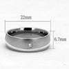 WildKlass Stainless Steel Ring High Polished Men AAA Grade CZ Clear-WildKlass Jewelry