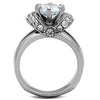 WildKlass Stainless Steel Ring High Polished (no Plating) Women AAA Grade CZ Clear-WildKlass Jewelry