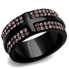 WildKlass Stainless Steel Ring IP Women Top Grade Crystal Light Amethyst-WildKlass Jewelry