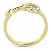 WildKlass Stainless Steel Ring IP Gold Women Top Grade Crystal Clear-WildKlass Jewelry