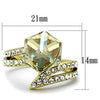 WildKlass Stainless Steel Ring IP Gold Women Top Grade Crystal Champagne-WildKlass Jewelry