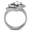 WildKlass Stainless Steel Ring High Polished Women AAA Grade CZ Clear-WildKlass Jewelry