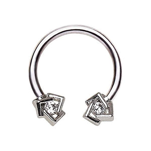 316L Stainless Steel Ornate Jeweled WildKlass Horseshoe-WildKlass Jewelry