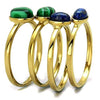 WildKlass Stainless Steel Ring IP Gold Women Synthetic Emerald-WildKlass Jewelry