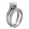 WildKlass Stainless Steel Ring High Polished (no Plating) Women AAA Grade CZ Clear-WildKlass Jewelry
