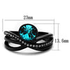 WildKlass Stainless Steel Ring IP Women Top Grade Crystal Blue Zircon-WildKlass Jewelry