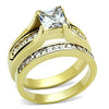 WildKlass Stainless Steel Western Ring IP Gold Women AAA Grade CZ Clear-WildKlass Jewelry