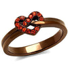 WildKlass Stainless Steel Ring IP Coffee Light Women Top Grade Crystal Orange-WildKlass Jewelry