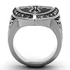 WildKlass Stainless Steel Cross Ring High Polished (no Plating) Men Top Grade Crystal Clear-WildKlass Jewelry