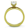 WildKlass Stainless Steel Ring IP Gold Women AAA Grade CZ Clear-WildKlass Jewelry