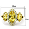 WildKlass Stainless Steel Ring IP Gold Women Synthetic Topaz-WildKlass Jewelry