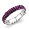 WildKlass Stainless Steel Ring High Polished Women Top Grade Crystal Amethyst-WildKlass Jewelry