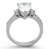 WildKlass Stainless Steel Pave Ring High Polished (no Plating) Women AAA Grade CZ Clear-WildKlass Jewelry