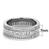 WildKlass Stainless Steel Ring High Polished Women AAA Grade CZ Clear-WildKlass Jewelry