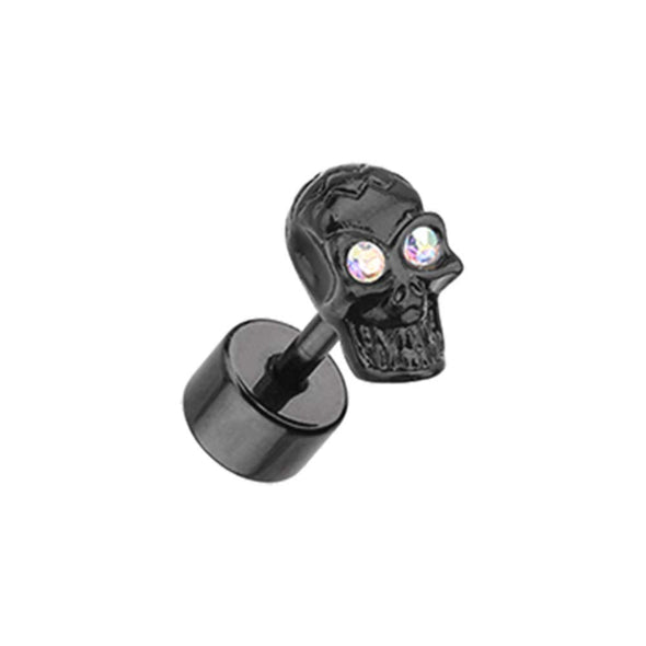 Blackline Luster Skull Steel Fake WildKlass Plug-WildKlass Jewelry