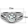 WildKlass Stainless Steel Ring High Polished (no Plating) Women AAA Grade CZ Clear-WildKlass Jewelry
