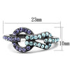WildKlass Stainless Steel Ring IP Light Black (IP Gun) Women Top Grade Crystal Tanzanite-WildKlass Jewelry
