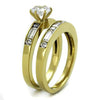 WildKlass Stainless Steel Ring IP Gold Women AAA Grade CZ Clear-WildKlass Jewelry