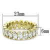 WildKlass Stainless Steel Eternity Ring IP Gold Women AAA Grade CZ Clear-WildKlass Jewelry