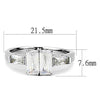 WildKlass Stainless Steel Ring High Polished Women AAA Grade CZ Clear-WildKlass Jewelry