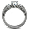 WildKlass Stainless Steel Ring High Polished (no Plating) Women AAA Grade CZ Clear-WildKlass Jewelry