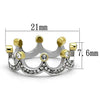WildKlass Stainless Steel Ring Two-Tone IP Gold Women Top Grade Crystal Clear-WildKlass Jewelry