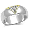 WildKlass Stainless Steel Ring Two-Tone IP Gold Men AAA Grade CZ Clear-WildKlass Jewelry