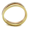 WildKlass Stainless Steel Ring IP Gold & IP Rose Gold Women Top Grade Crystal Clear-WildKlass Jewelry