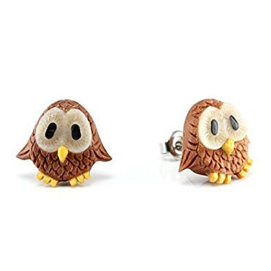 WildKlass Baby Owl Makerpin Earring Studs-WildKlass Jewelry