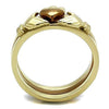 WildKlass Stainless Steel Ring IP Gold & IP Light Brown (IP Light Coffee) Women-WildKlass Jewelry