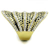WildKlass Stainless Steel Ring IP Gold Women Top Grade Crystal Clear-WildKlass Jewelry