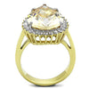 WildKlass Stainless Steel Ring Two-Tone IP Gold Women AAA Grade CZ Champagne-WildKlass Jewelry