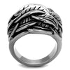 WildKlass Stainless Steel Ring High Polished Men Epoxy Jet-WildKlass Jewelry