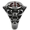 WildKlass Stainless Steel Ring High Polished Men AAA Grade CZ Garnet-WildKlass Jewelry
