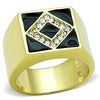 WildKlass Stainless Steel Ring IP Gold Men Top Grade Crystal Clear-WildKlass Jewelry