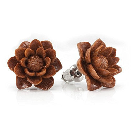 Water Lily Sabo WildKlass Makerpin Earring Studs-WildKlass Jewelry