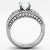WildKlass Stainless Steel Wedding Ring High Polished (no Plating) Women AAA Grade CZ Clear-WildKlass Jewelry