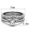 WildKlass Stainless Steel Ring High Polished (no Plating) Women AAA Grade CZ Clear-WildKlass Jewelry