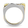 WildKlass Stainless Steel Ring Three Tone IP（IP Gold & IP Rose Gold & High Polished Women Top Grade Crystal Clear-WildKlass Jewelry