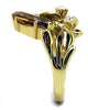 WildKlass Stainless Steel Ring IP Gold Women Synthetic Brown-WildKlass Jewelry