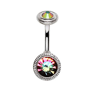 316L Stainless Steel Vitrail Medium Discs WildKlass Navel Ring-WildKlass Jewelry