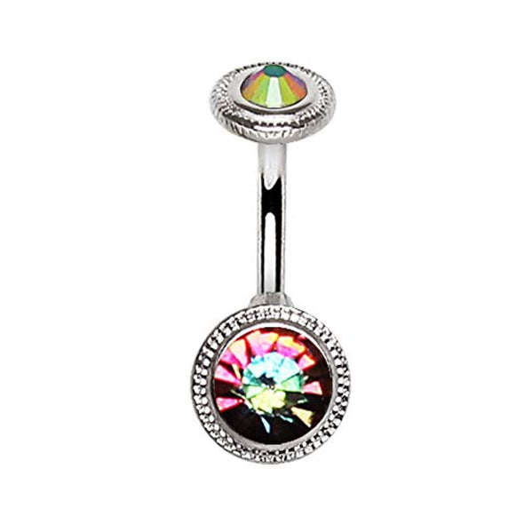 316L Stainless Steel Vitrail Medium Discs WildKlass Navel Ring-WildKlass Jewelry